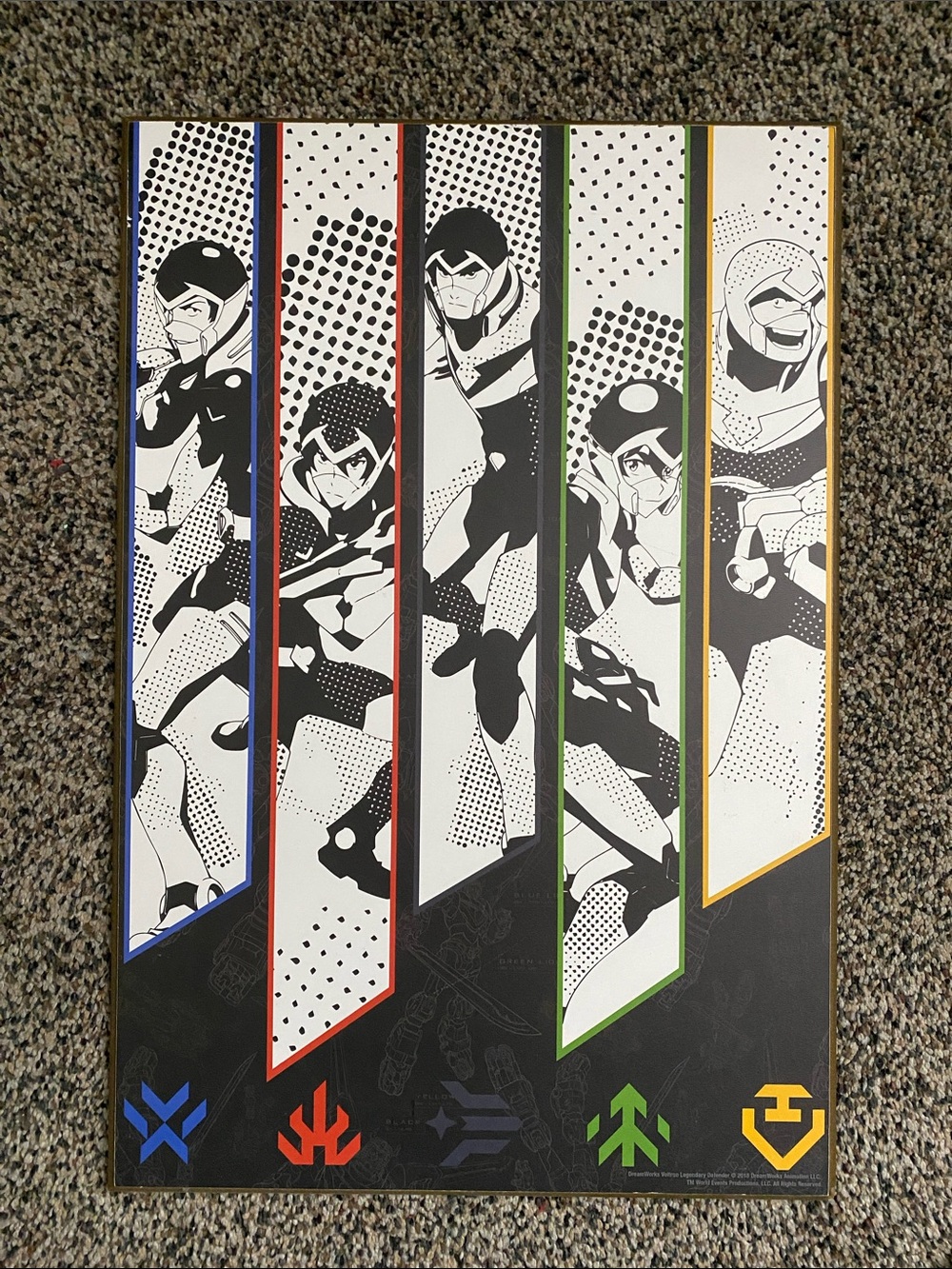 Voltron Legendary Defender Character Poster - Black & White with Color Accents